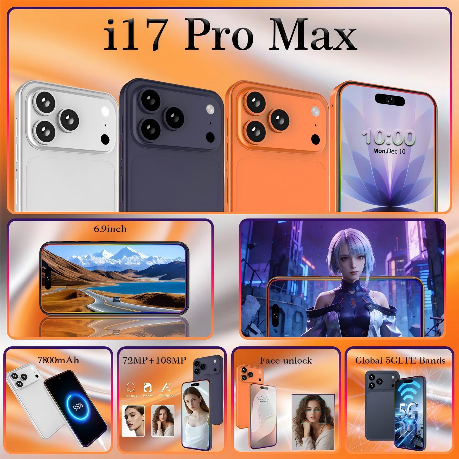 跨境17Promax手机全新未拆封原装5G高配三网通智能手机工厂批发价