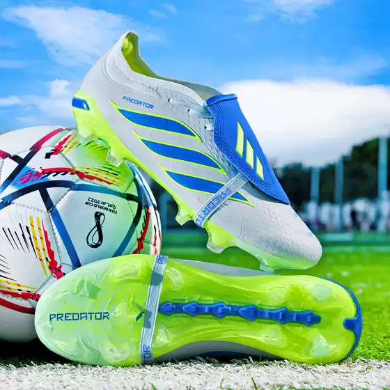 Wholesale Cross-Border Foreign Trade New Model Soccer Shoes for Youth, Artificial Turf Flip-Top Reverse-Tongue Ag Long-Studded Training Soccer Shoes