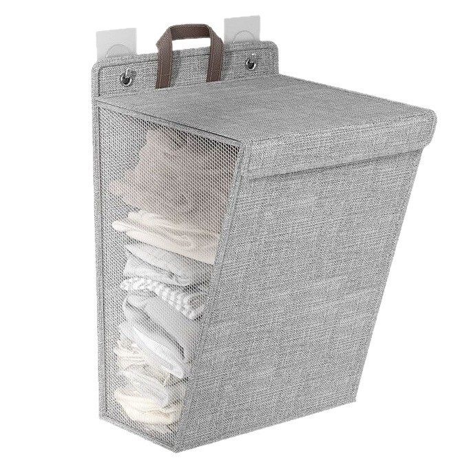 Bathroom Dirty Clothes Basket Foldableable Home Bedroom Dormitory Multi-Functional Storage Basket Hanging Behind the Door Wall Storage Basket