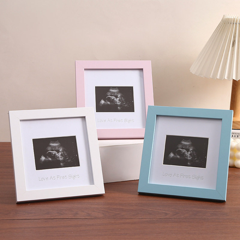 Cross-border wooden baby B- ultrasound commemorative photo frame creative baby commemorative photo framed solid wood photo frame wholesale