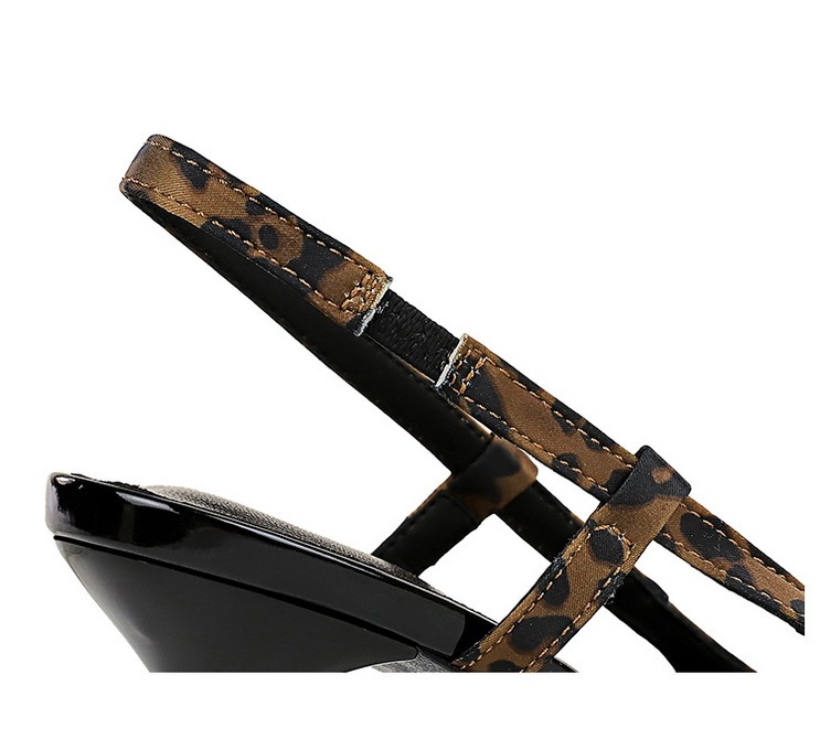 Giày cao gót nữ mũi nhọn hở gót quai hậu da bóng phong cách Âu Mỹ dự tiệc — 2629-1 Đen 9.5cm, 2629-1 Họa tiết báo 9.5cm, 2629-1 màu nude 9.5cm, 2629-1 rượu vang đỏ 9.5cm