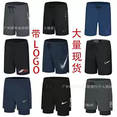 New casual shorts running casual loose quick-drying breathable double-layer men's sports fitness training shorts wholesale