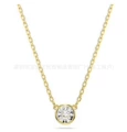 Round solitaire gold necklace