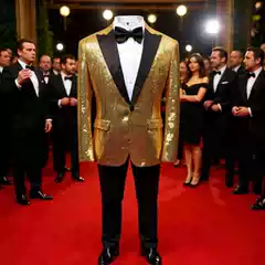 European and American Performance Dress Gold Sequin Suit Korean Style Suit Nightclub Men's Host Emcee Photo Studio Groomsmen Suit Jacket