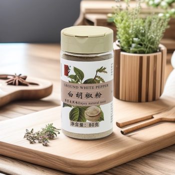 White Pepper Powder 80g Packed to Add Flavor and Remove Fishy Smell, Household Dipping Seasoning, Commercial White Pepper Sprinkling, Mutton Soup Flavoring Material
