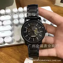 Men's Black Warrior AR6008 watch with male hollow out, fully automatic mechanical bottom, business and leisure AR1981