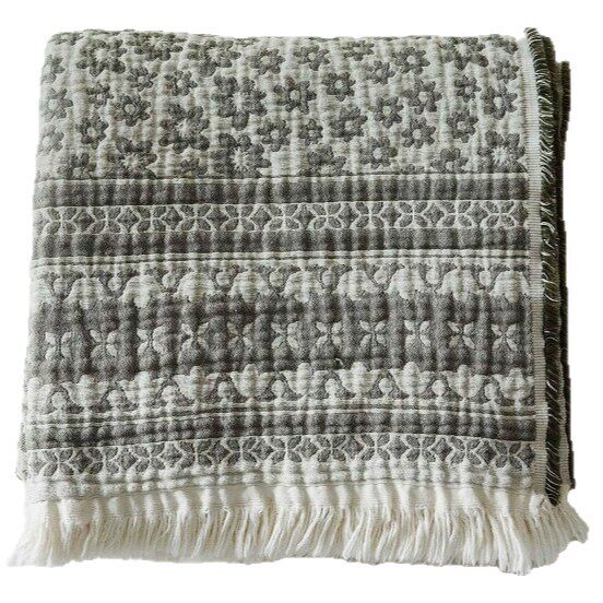 Cotton Yarn-Dyed Jacquard Blanket Retro Office Living Room Bedroom Blanket Machine Washable Multifunctional Cotton Bed Blanket