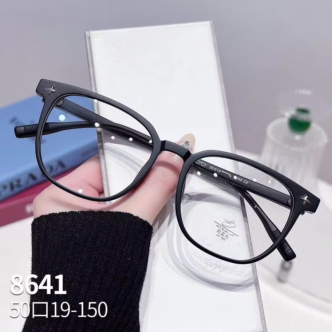 Plain-looking artifact can be equipped with myopia glasses men and women Korean style box round face ins style glasses frame big face thin 8641