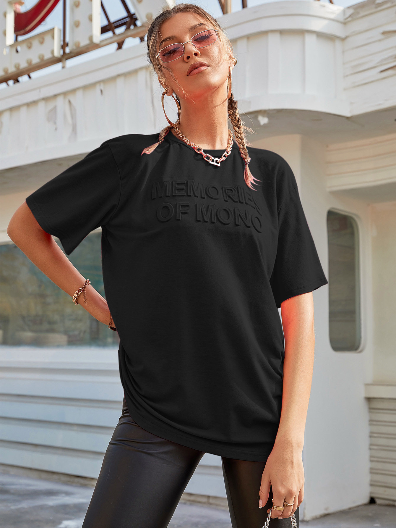 Casual Loose Fit T Shirt Comfortable Trendy Letter Print Everyday Wear Wholesale Available