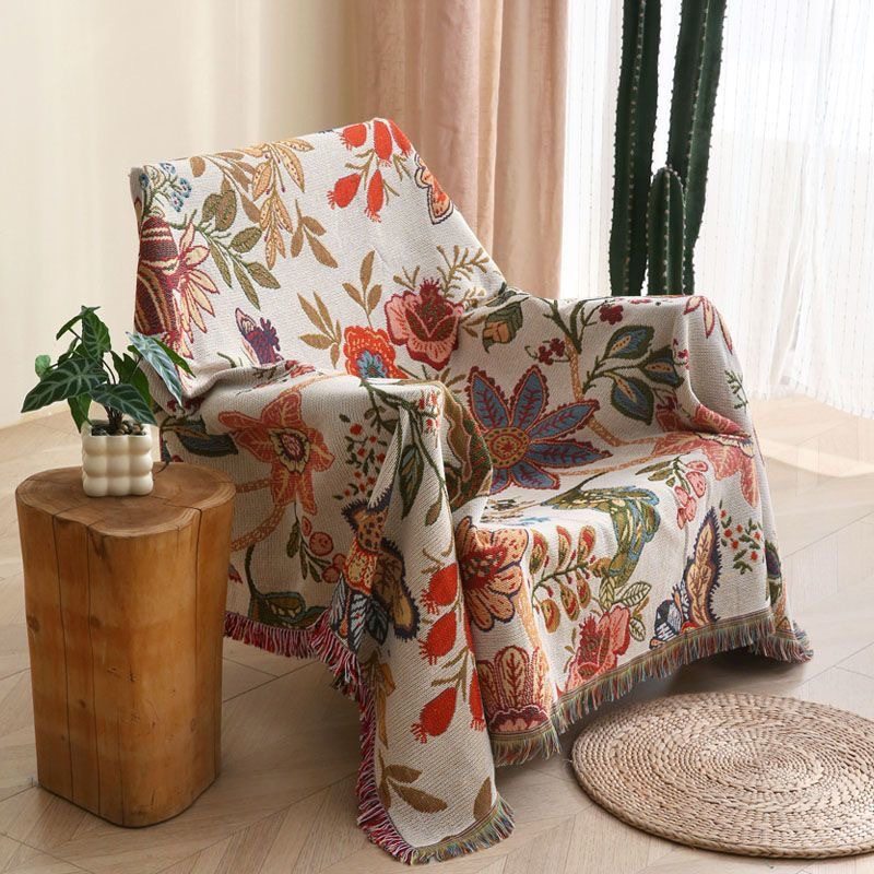 [Fine thread cotton yarn-dyed cover towel] Retro American sofa cover cloth three-dimensional thickened light luxury sofa cover