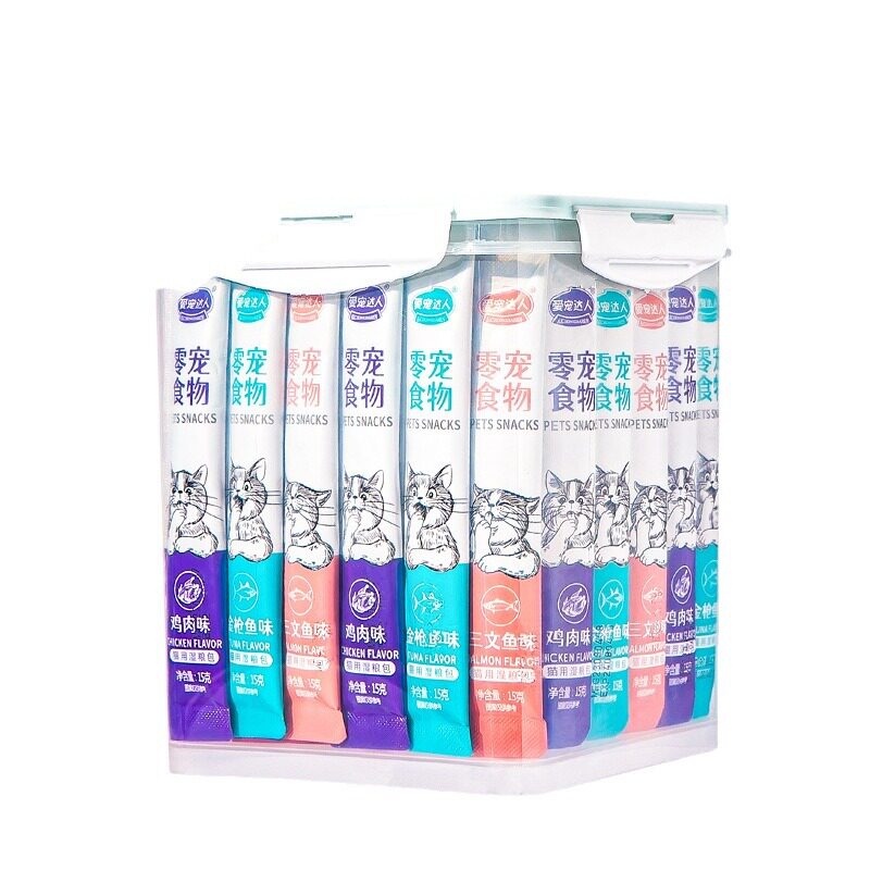 Fish Oil Cat Strips 100 Pieces Whole Box Cat Snacks Anti-Hair Loss Nutrition Fattening Hair Gills Pet Cat Snacks Licking Strips