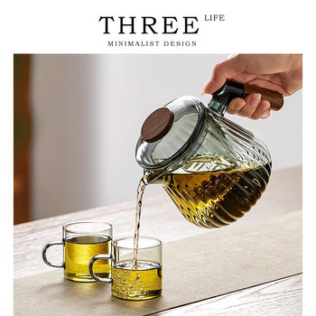 Glass Heat-Resistant Teapot Office Household Explosion-Proof Filtered Tea Making High-Temperature Water Kettle Electric Ceramic Stove Heating Tea Sharing Pot