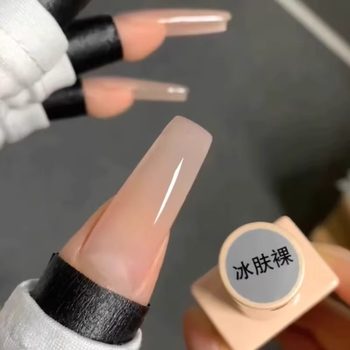 Base ice skin nude nail polish glue 2025 new summer white ice through naked nail art special phototherapy glue wholesale