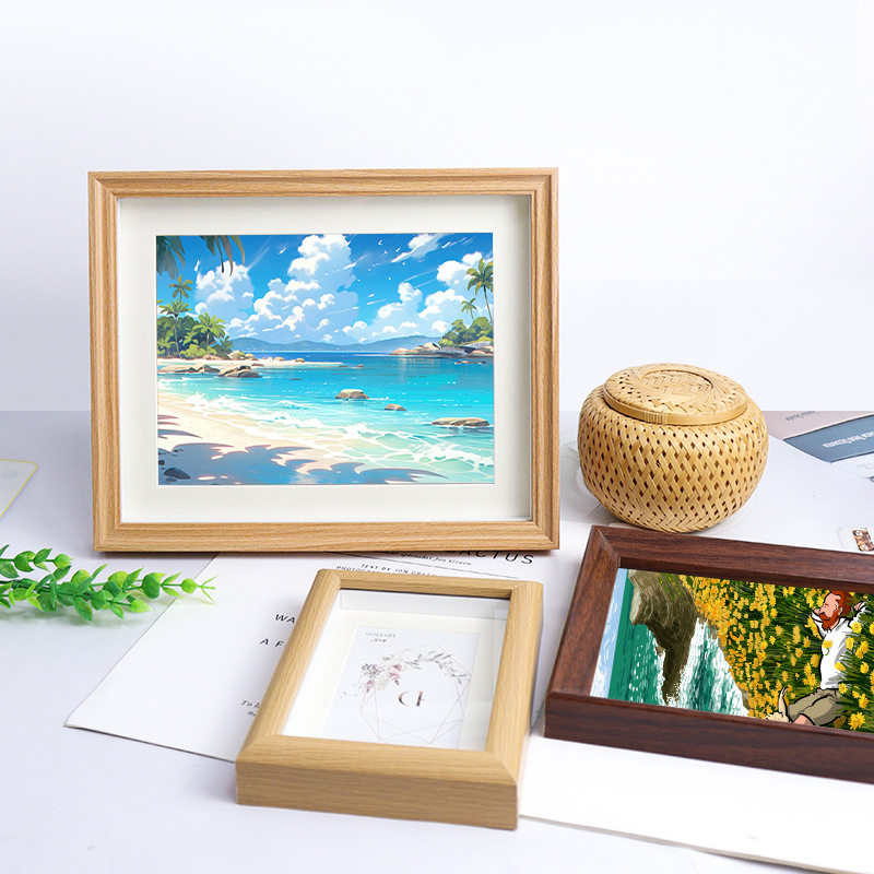 6-Inch 10*15 Solid Wood Hollow Photo Frame, European-Style Modern Simple Retro Wedding and Travel Attraction Picture Frame