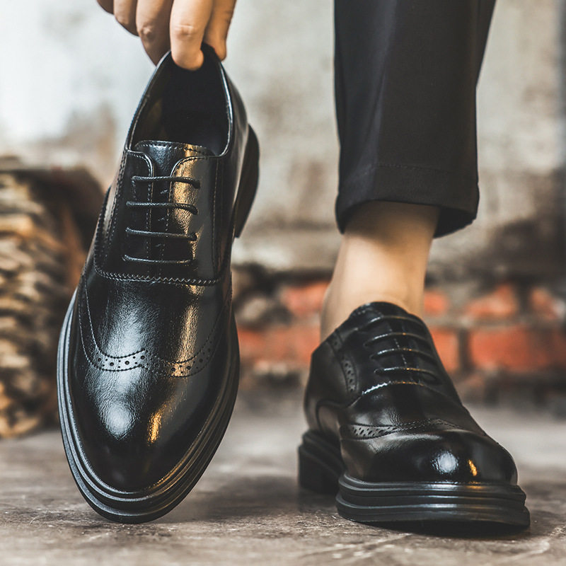 Men’s 8CM Height-Increasing Formal Leather Shoes