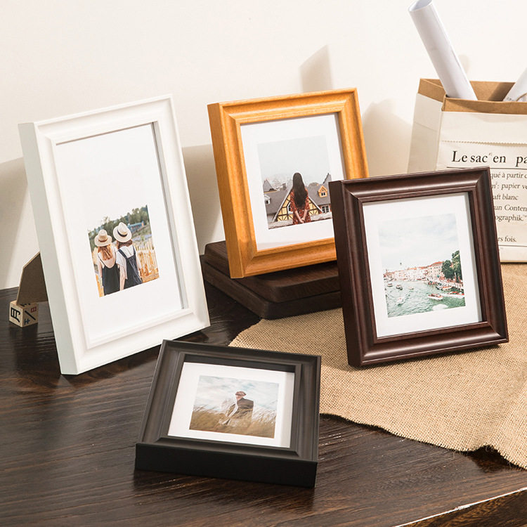 Retro solid wood large photo frame decoration Table 6-inch 7-inch 8-inch 10-inch 12-inch photo washing wooden mounting frame wall hanging