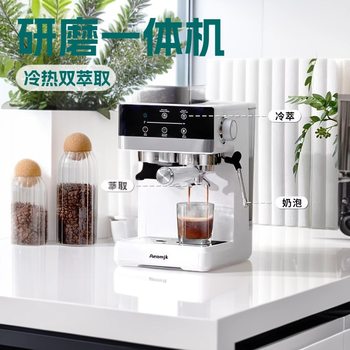 Italian Household Hot and Cold Dual-Extraction Semi-Automatic Small Grinding All-In-One Commercial Steam Milk Foaming Coffee Machine