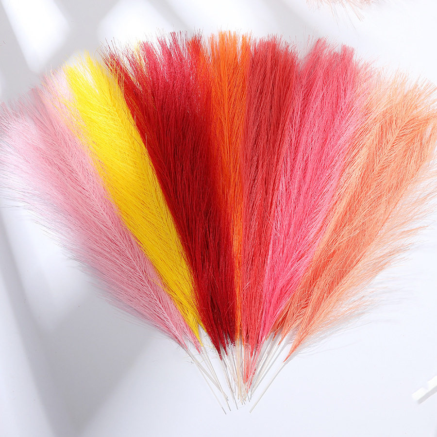 อินเทอร์เน็ตคนดังดอกไม้ไฟต้นไม้จำลองดอกไม้สีชมพู Reed หญ้า ด...