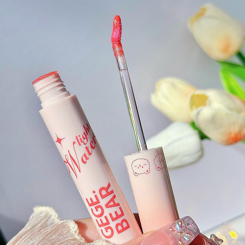 Gege bear Water Light Crystal Moisturizing Mirror Lip Glaze Doodle Lip Moisturizing Mirror Lipstick Not Easy to Stick Girl's Lip Gloss