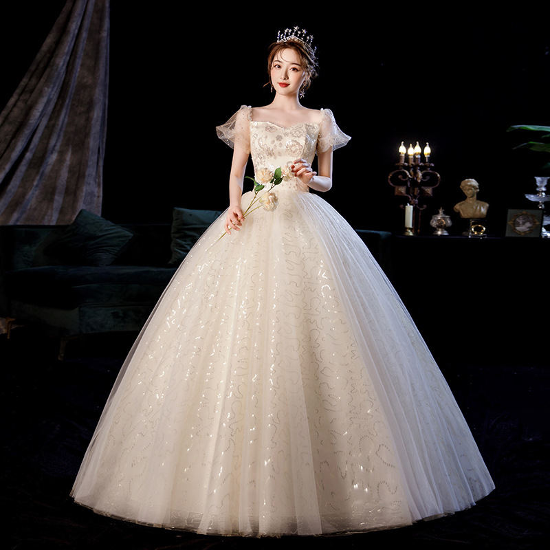 2021Spring New Princess Temperament Wedding Formal dress  2021春季新款公主气质婚纱礼服 双肩抹胸齐地网纱结婚拍照婚纱 2021Spring New Princess Temperament Wedding Formal dress 
