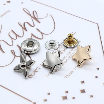 Five-Pointed Star Snap Button, No-Sew Metal Snap Button, Clothing Button, Hidden Button, Children's Clothing Snap Button