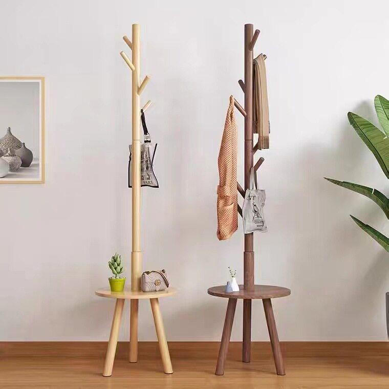 Household Simple Solid Wood Hanger Living Room Bedroom Hanger Simple Solid Wood Floor Coat Rack