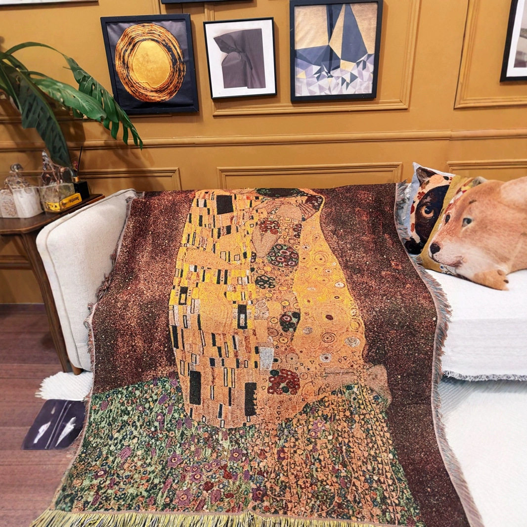 Cross-Border Export Decorative Blanket Jacquard Tapestry World Famous Painting 
