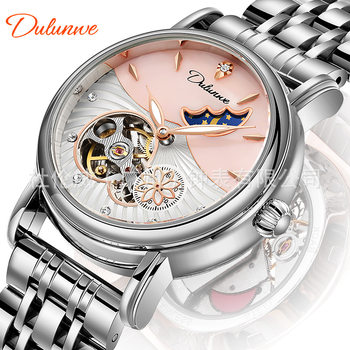 Durunwei Genuine Real Shell Surface Luxury Watch Waterproof Fully Automatic Mechanical Watch for Women Hollow Luminous Ladies