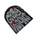 black bottom gray lettering