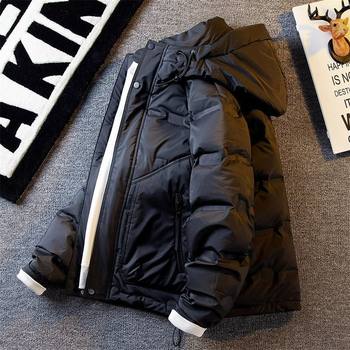 Down Jacket Men's Autumn and Winter 2024 New Light Clothing Pure Color Fleece-Lined Thickeneded Work Jacket