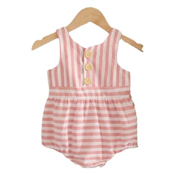 Summer new girls baby striped straps sleeveless one-piece clothing a generation of Joker fresh breathable