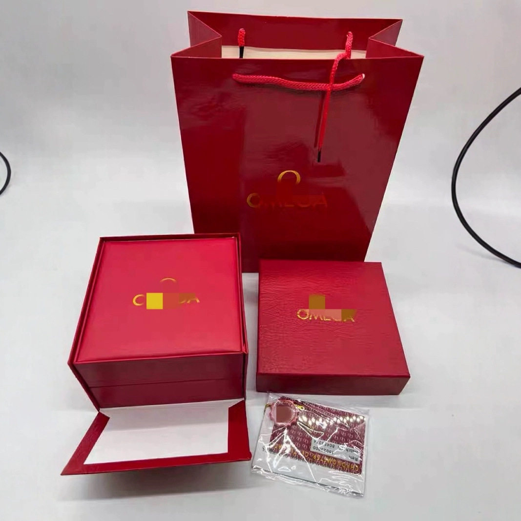In-Stock Omage Omega Watch Box Leather Omega De Ville Series Packaging Box Storage Box Full Set Packaging Box