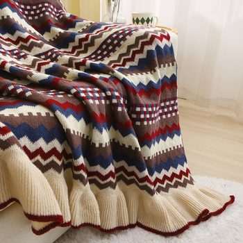 Sofa Blanket Scandinavian Retro Office Air Conditioner Lunch Break Nap Air Conditioning Small Blanket B&b Cover Blanket Bedside Blanket