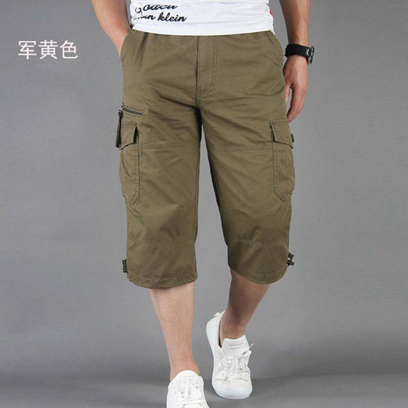 批发七分裤男工装裤中裤男宽松薄款男式多口袋户外运动休闲短裤