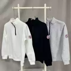 Cross-Border Foreign Trade Supplier: Half-Zip Solid Color Badge Sweatshirt, Amazon Pullover Long-Sleeve Unisex Style