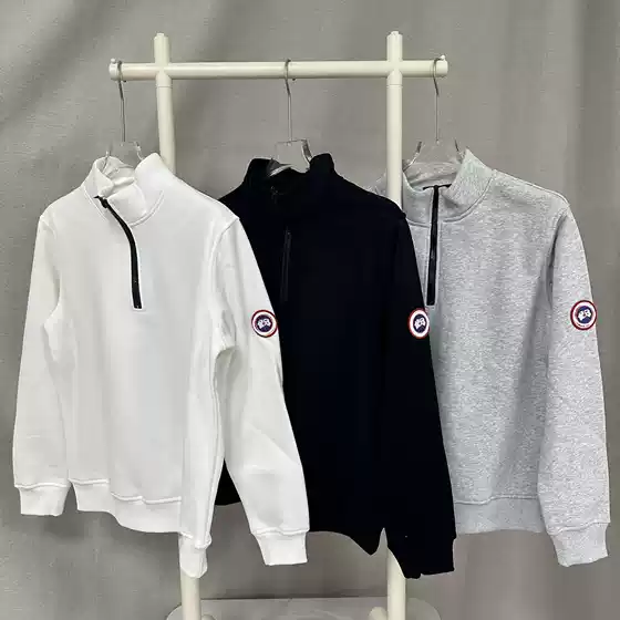 Cross-Border Foreign Trade Supplier: Half-Zip Solid Color Badge Sweatshirt, Amazon Pullover Long-Sleeve Unisex Style