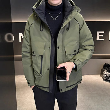 2025 New Winter Jacket Men's Hooded down Jacket Men's Trendyy Workwear Outdoor Thickeneded Winter Jacket