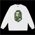 [pure cotton round neck sweatshirt] w108 white green