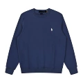 Sweatshirt round neck navy blue white label