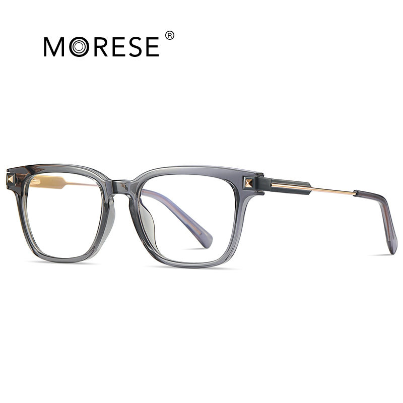 Men's box new anti-blue light glasses frame metal slingshot double color flat mirror foreign trade mirror