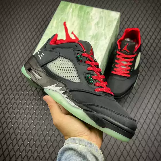 Putian Men's AJ5 Low Jordan 5 Unisex Chinese Red Limited Edition Retro Practical Casual Classic Basketball Shoes Sneakers