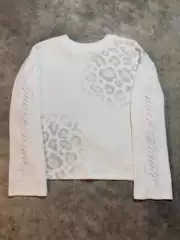 American Retro Unisex Style Gradient Smudged Print Waffle Pattern Slim-Fit Long-Sleeve T-Shirt with Unique Design