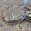 Non-Magnetic Stainless Steel Thai-Style Inch Plate Hotel Restaurant Tray Tea Tray Food Tray Large Round Plate Mirror-Polished Tableware