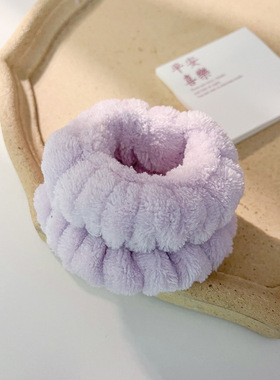 欧美亚马逊跨境运动手环纯色法兰绒洗脸手腕带头带防水洗手护腕带