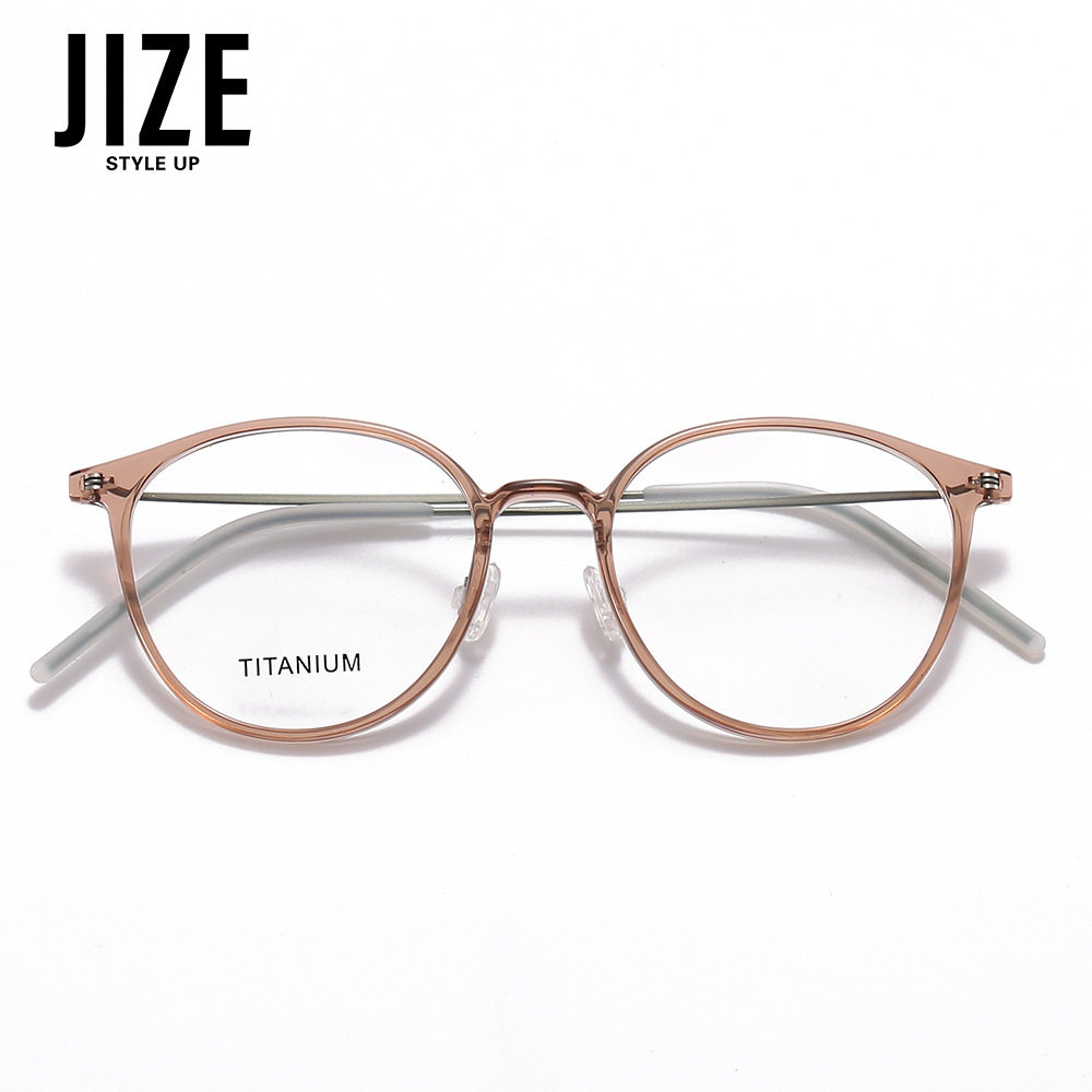Foreign trade ultra-light thin Korean style Oval myopia plastic steel glasses frame female titanium feet ins artistic student glasses frame 8016