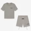 Dark heather gray short-sleeved + shorts suit