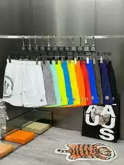 Cross-Border Foreign Trade Wholesale Summer Men's Trendy Beach Shorts Seaside Swimming Quick-Dry Candy-Colored Solid Color Shorts