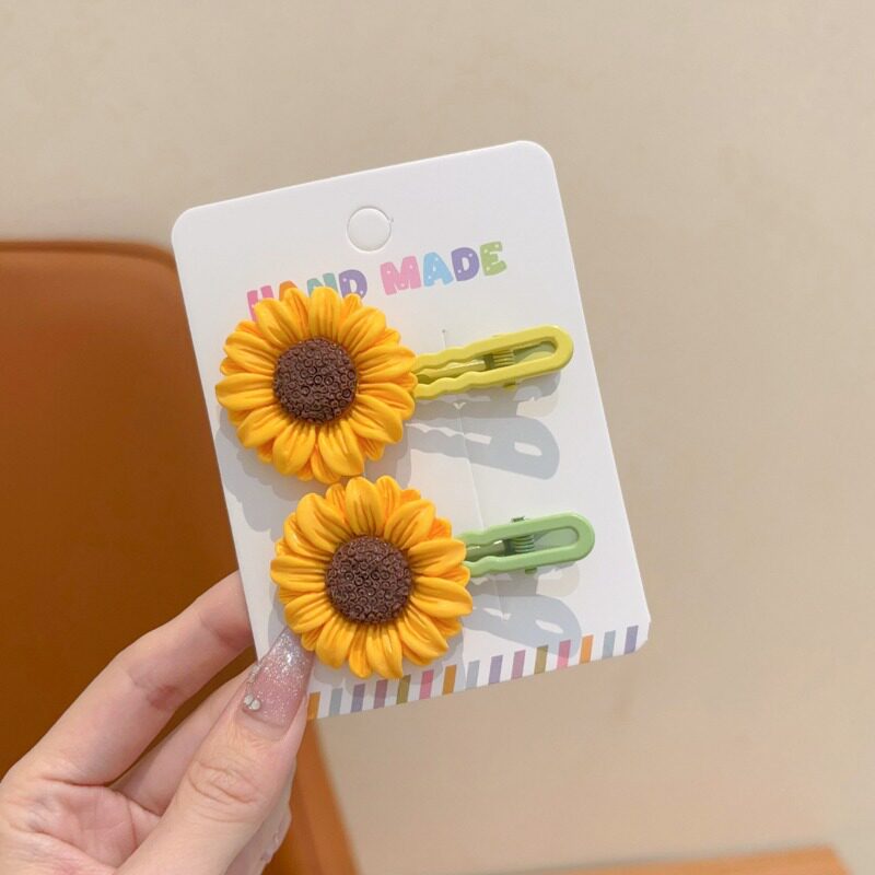 可爱卡通ins风向日葵发夹甜美花朵发卡高颜值少女碎发海边刘海夹