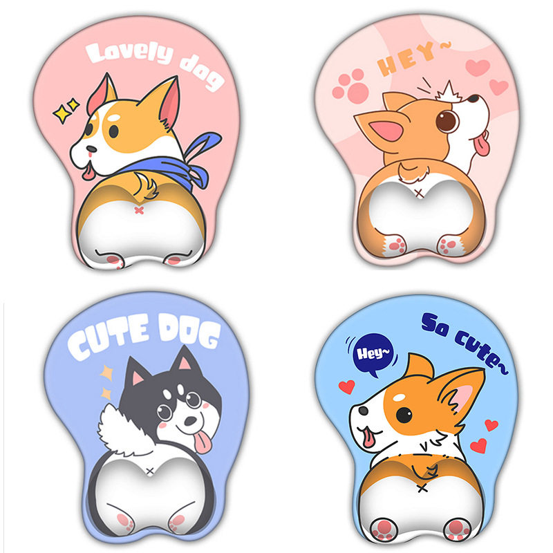 Corgi Silicone Wrist Mouse Pad Cute Wrist Pad Comfortable Palm Wrist Holder for Men and Women Computer Keyboard Holder Personalized Creative