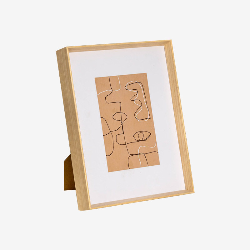 High-End Ultra-Thin Narrow-Edge Solid Wood Aluminum Alloy Veneer Picture Frame, No-Drill Wall-Mounted Picture Frame, Wooden Picture Frame